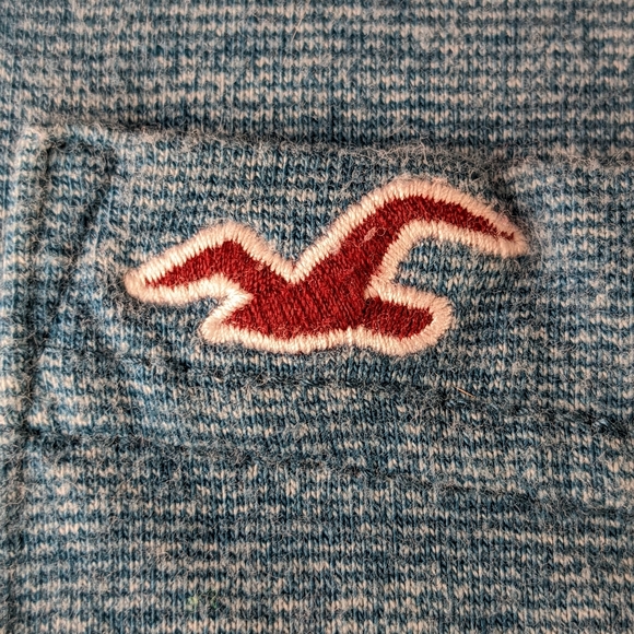 ☀️Hollister EUC Logo Icon Crew young men's T-shirt Large turquoise teal blue - Picture 5 of 13